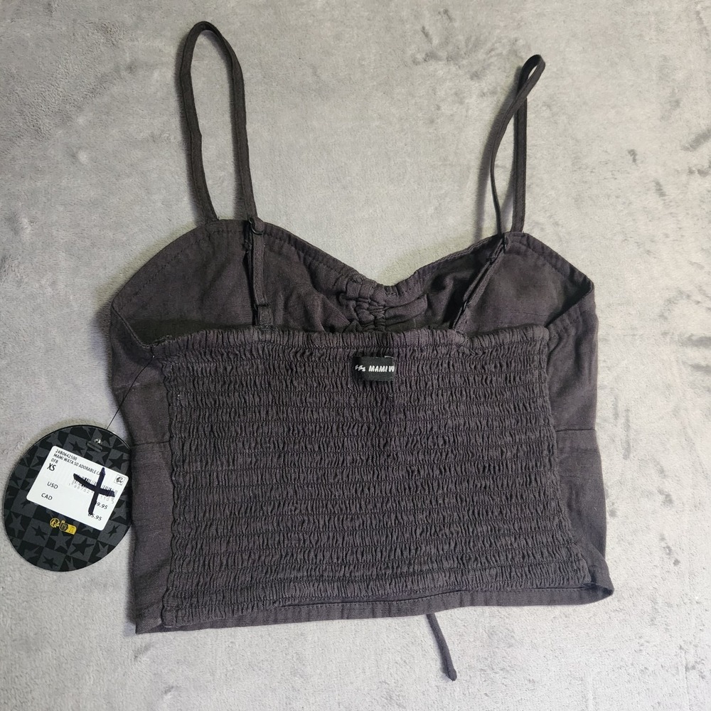 New Billabong x Mami Wata So Adorable Cami Crop Top XS Off Black Surf Africa Art - Picture 8 of 10